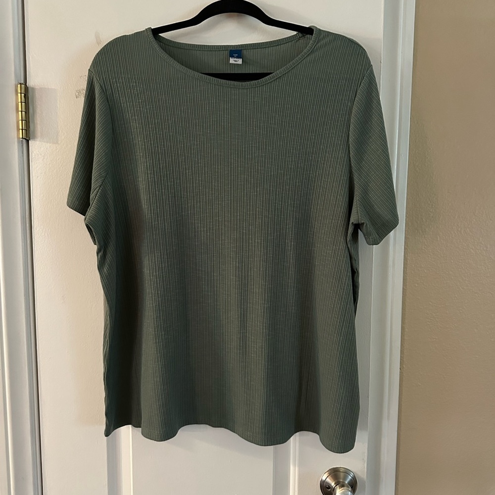 Old Navy ribbed short sleeve top Dusty green XL